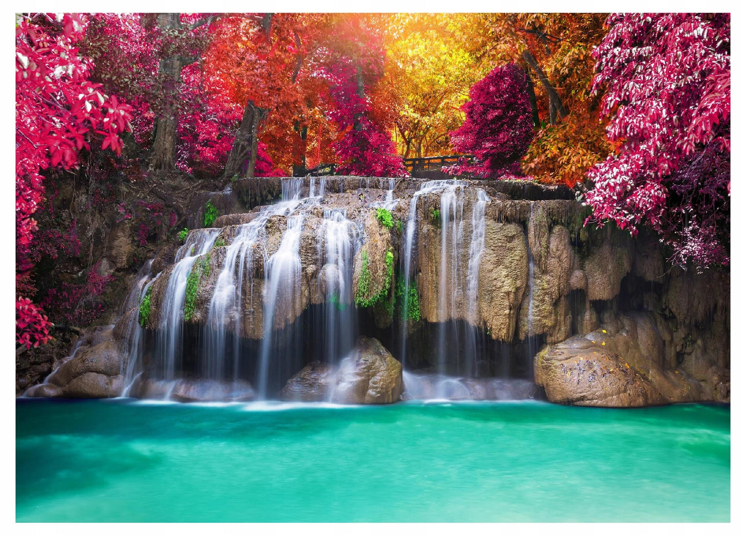 Fototapeta Wodospad 3D Las Natura Do Salonu Tapeta 400X280