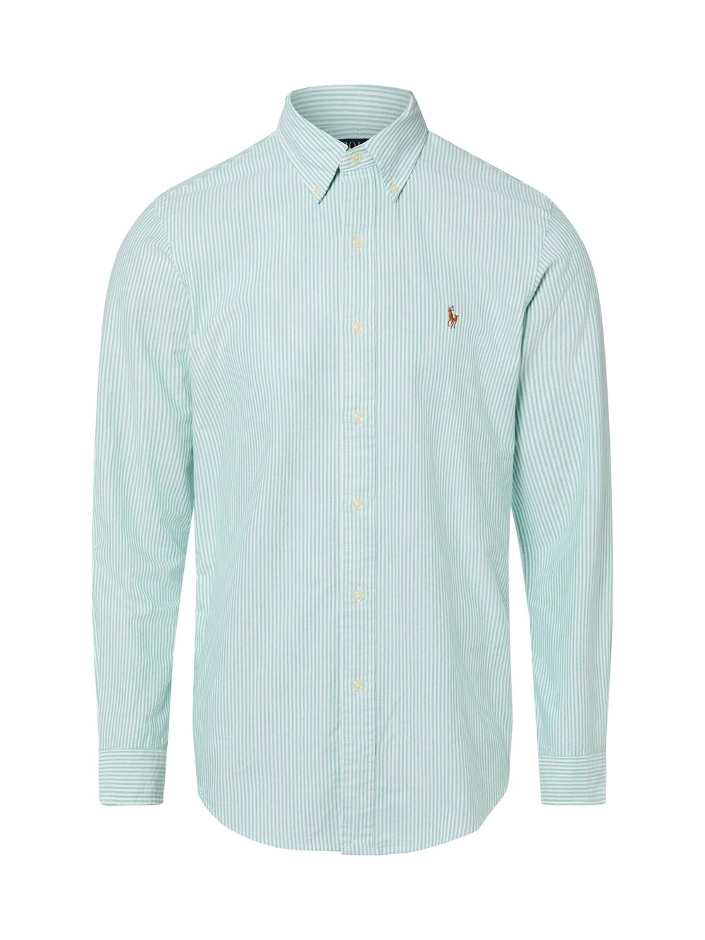 Polo Ralph Lauren Męska koszula bawełniana Mężczyźni Modern Fit Bawełna zielony|biały w paski, XXL
