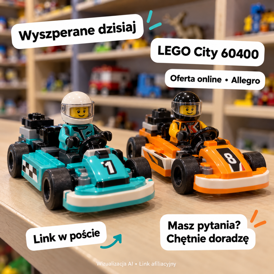 LEGO City 60400 — Allegro. Wizualizacja AI • Link afiliacyjny.