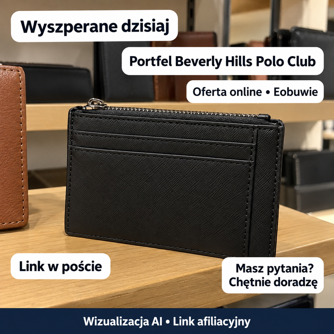 Portfel Beverly Hills Polo Club — Eobuwie. Wizualizacja AI • Link afiliacyjny.