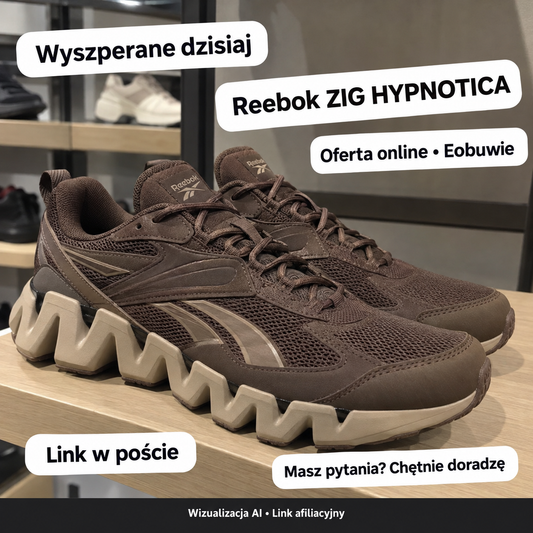 Reebok ZIG HYPNOTICA — Eobuwie. Wizualizacja AI • Link afiliacyjny.