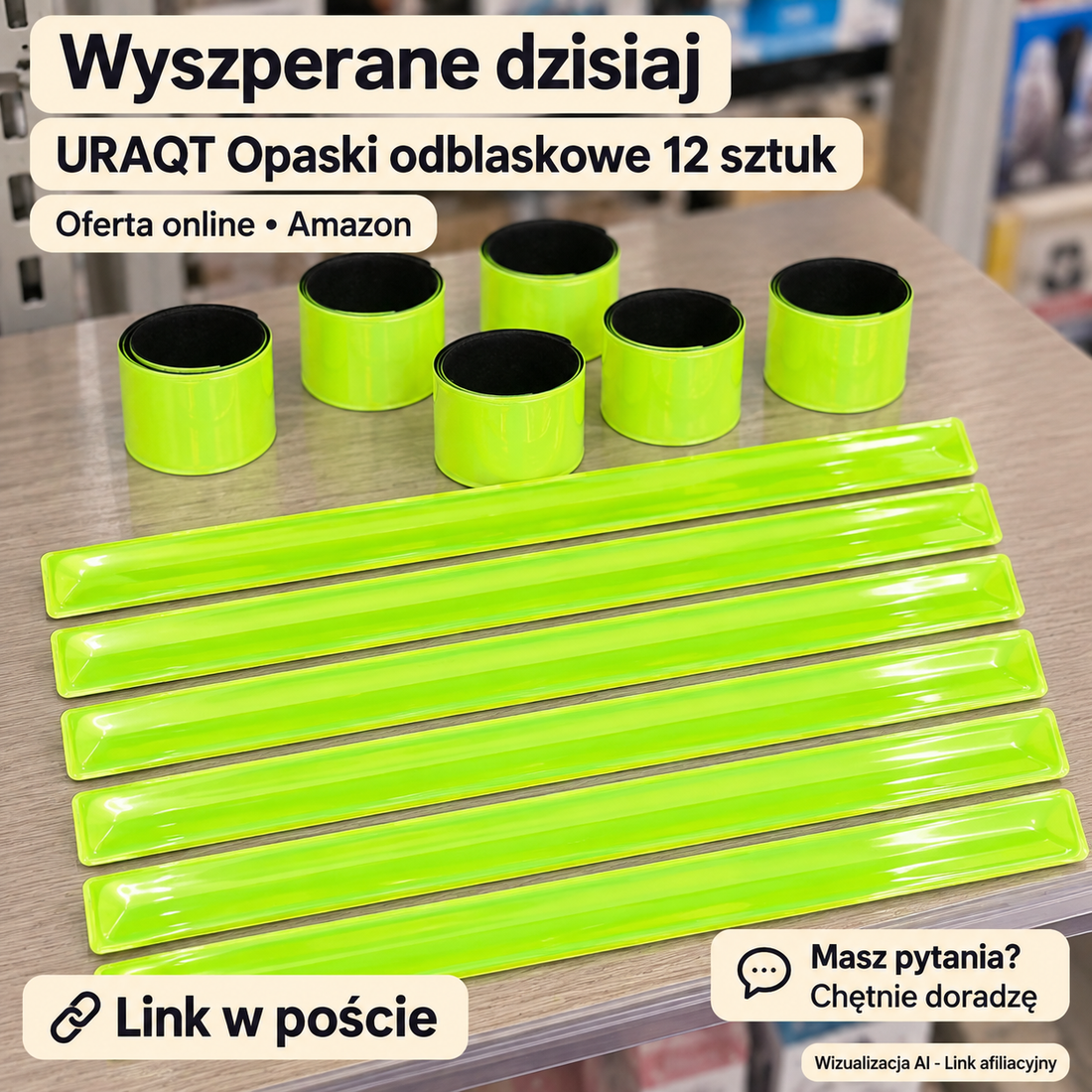 URAQT Opaski odblaskowe 12 sztuk — Amazon