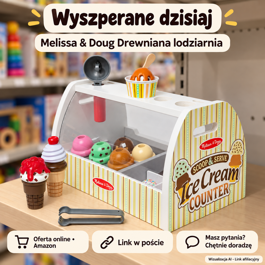 Melissa & Doug Drewniana lodziarnia — Amazon