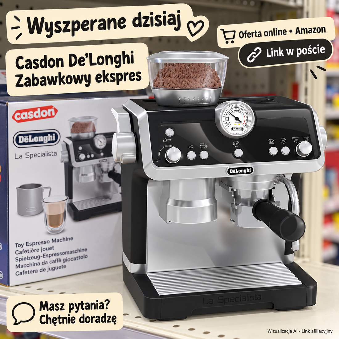 Casdon De’Longhi Zabawkowy ekspres — Amazon