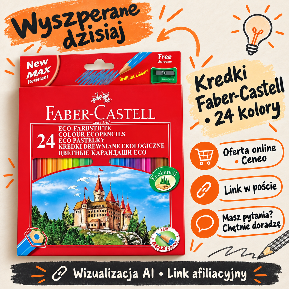 Faber-Castell Zamek 24 kolory 120124 — Ceneo