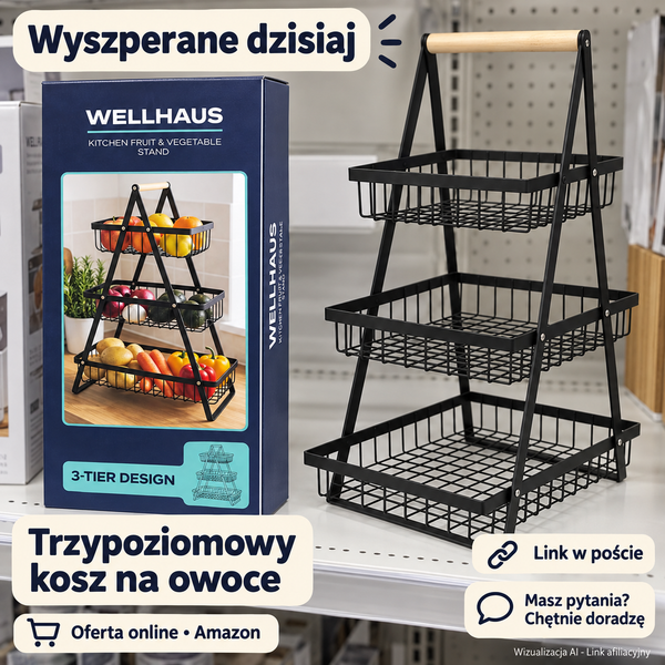 Trzypoziomowy kosz na owoce — Amazon