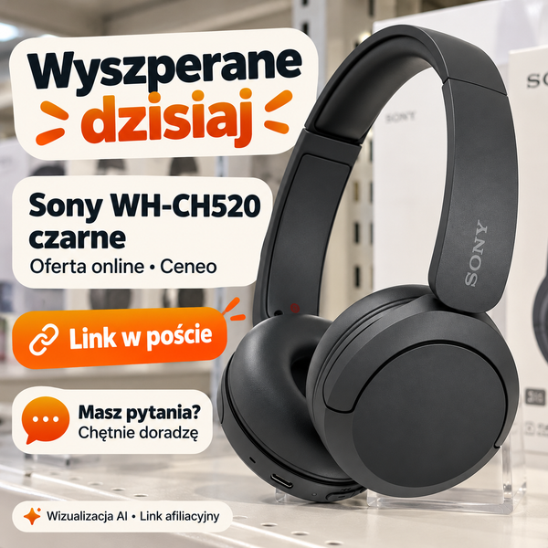Sony WH-CH520 czarne — Ceneo