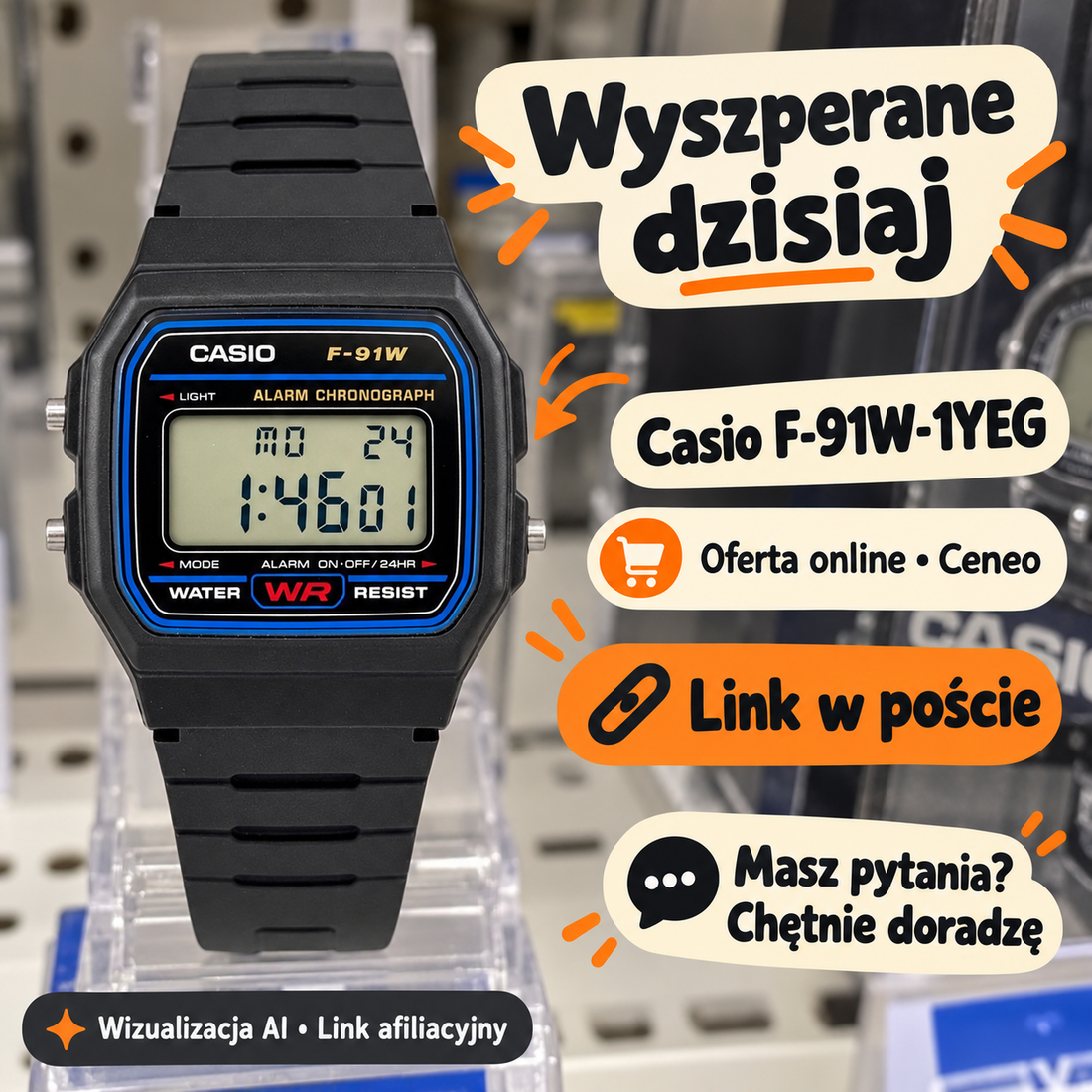 Casio F-91W-1YEG — Ceneo