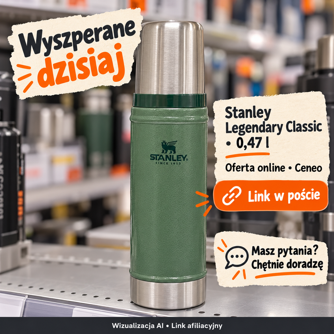Stanley Legendary Classic zielony 0,47 l — Ceneo