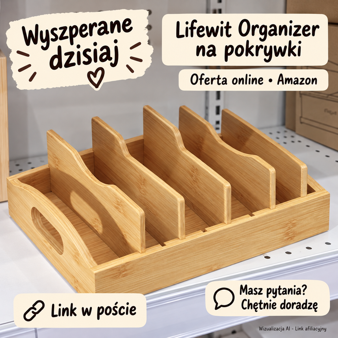 Lifewit Organizer na pokrywki — Amazon