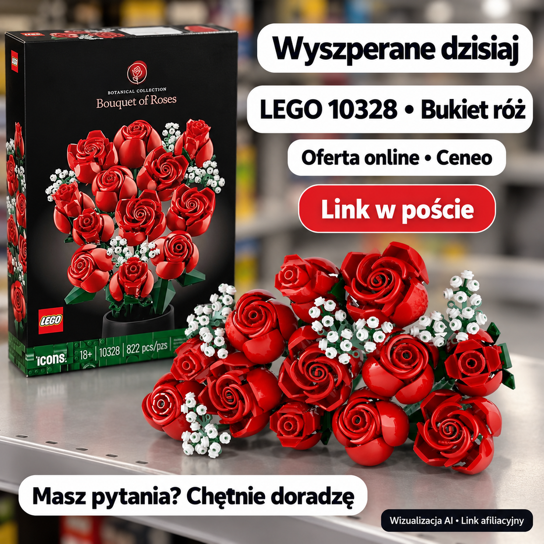LEGO Botanicals 10328 Bukiet róż — Ceneo