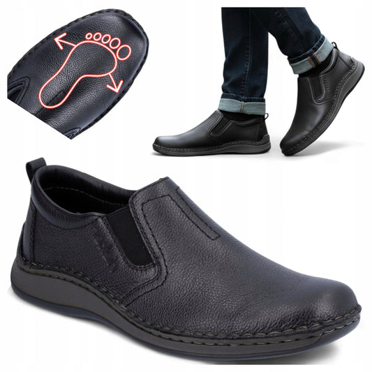 Buty męskie Rieker 44 Skóra licowa Trzewiki Wsuwane Wiosenne