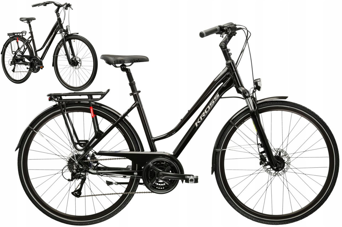 Rower trekkingowy 28" Kross Trans 4.0 rama M 17" czarny srebrny R25