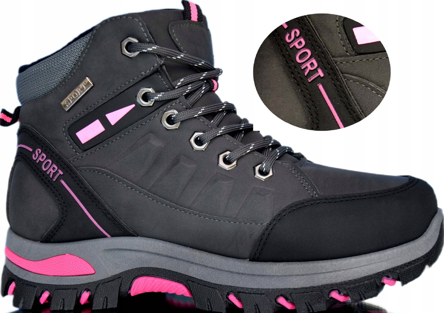 Śliczne Ciepłe Trapery Buty Zimowe Ocieplane Śniegowce Sportowe Original