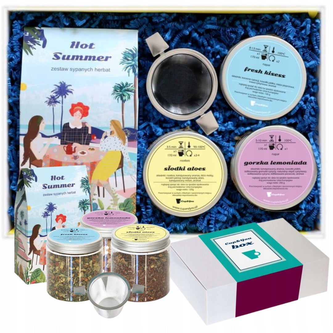 Idealny Box podarunkowy na wakacje z dużym zestawem herbat smakowych gift