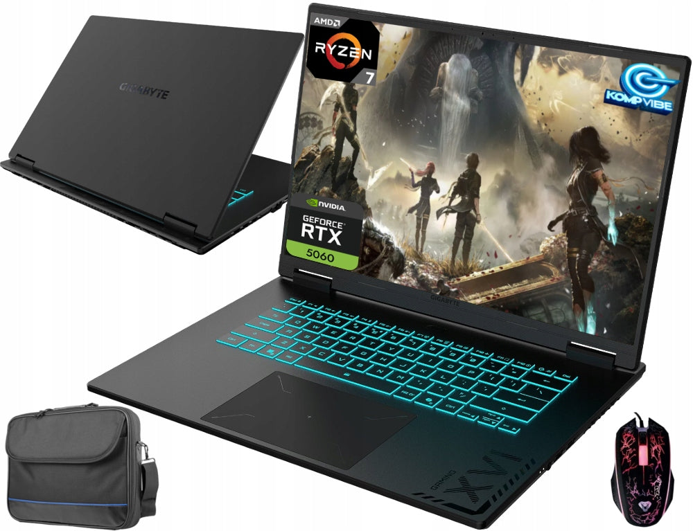 Gracz Gigabyte A16 3VH Ryzen 7 260 RTX5060 1TB 16GB 165Hz Fhd+ WIN11