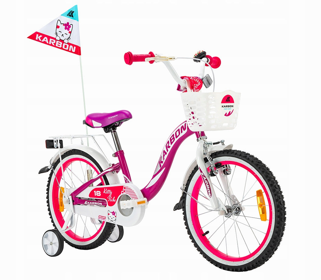 Rower dziecięcy 18" Karbon Kitty fioletowo-biały R22