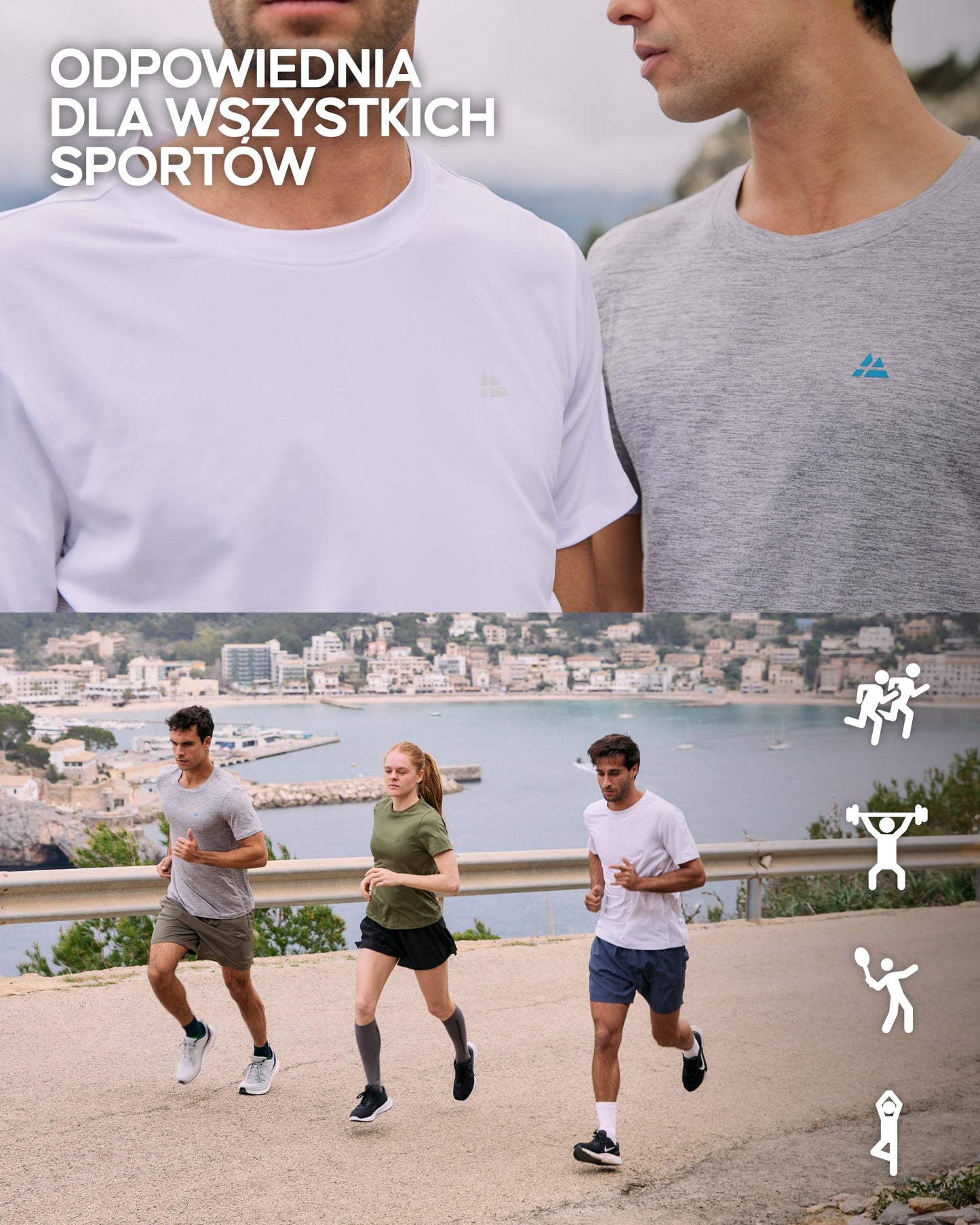 DANISH ENDURANCE Koszulka Sportowa Męska Premium, T-Shirt Na Siłownię, Do Biegania