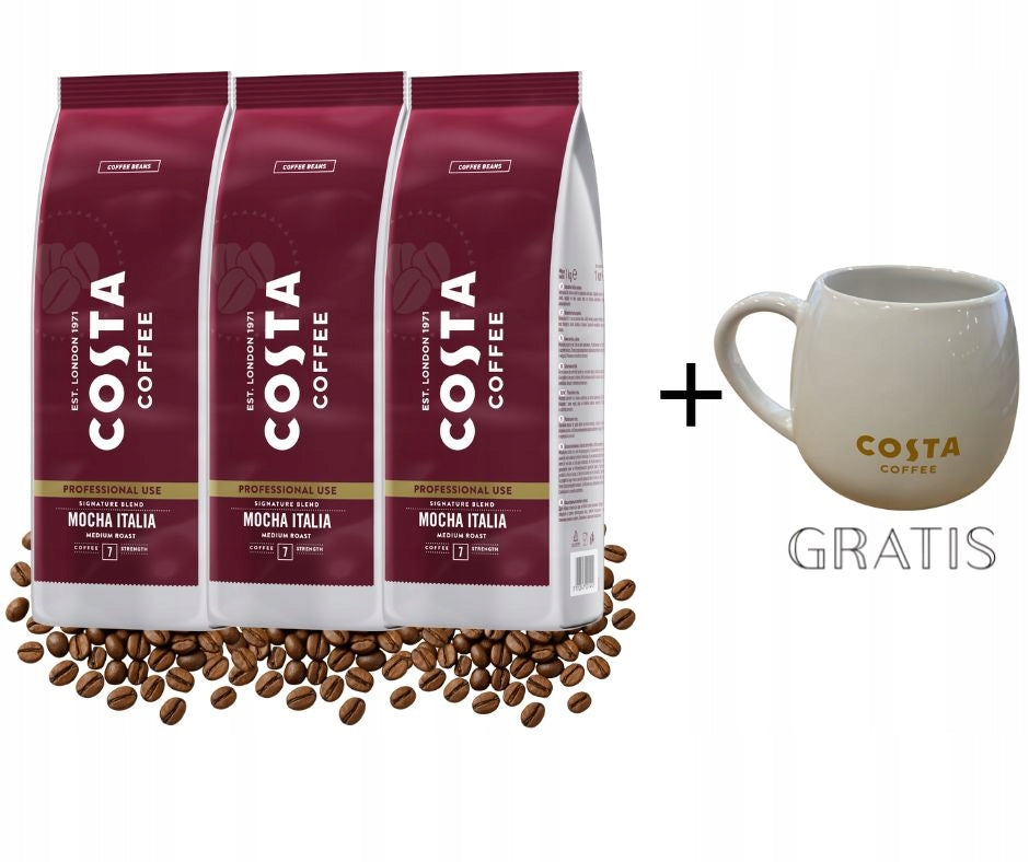 Kawa ziarnista Costa Pro Signature Medium 3x1kg Kubek Costa