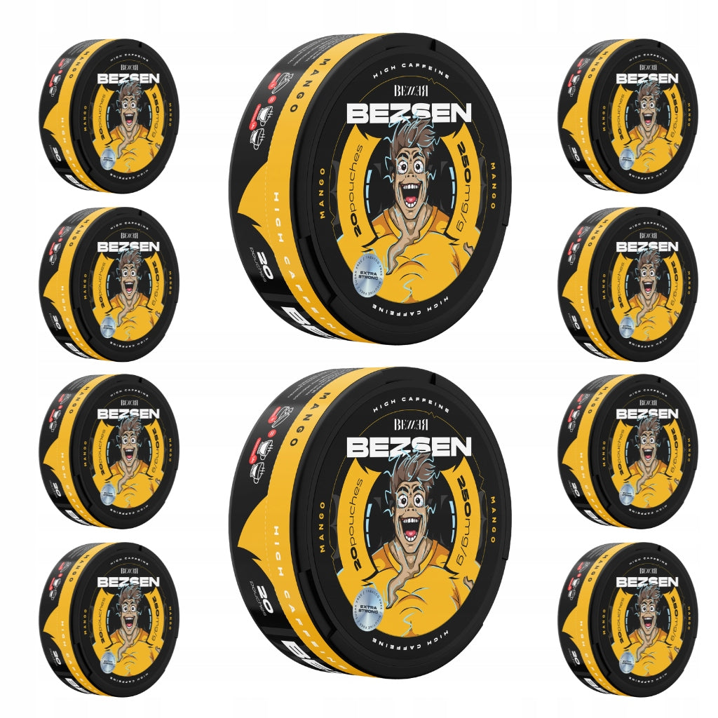 Woreczki z Kofeiną Mango Extra Strong Bezzer Bezsen 250mg Kofeiny