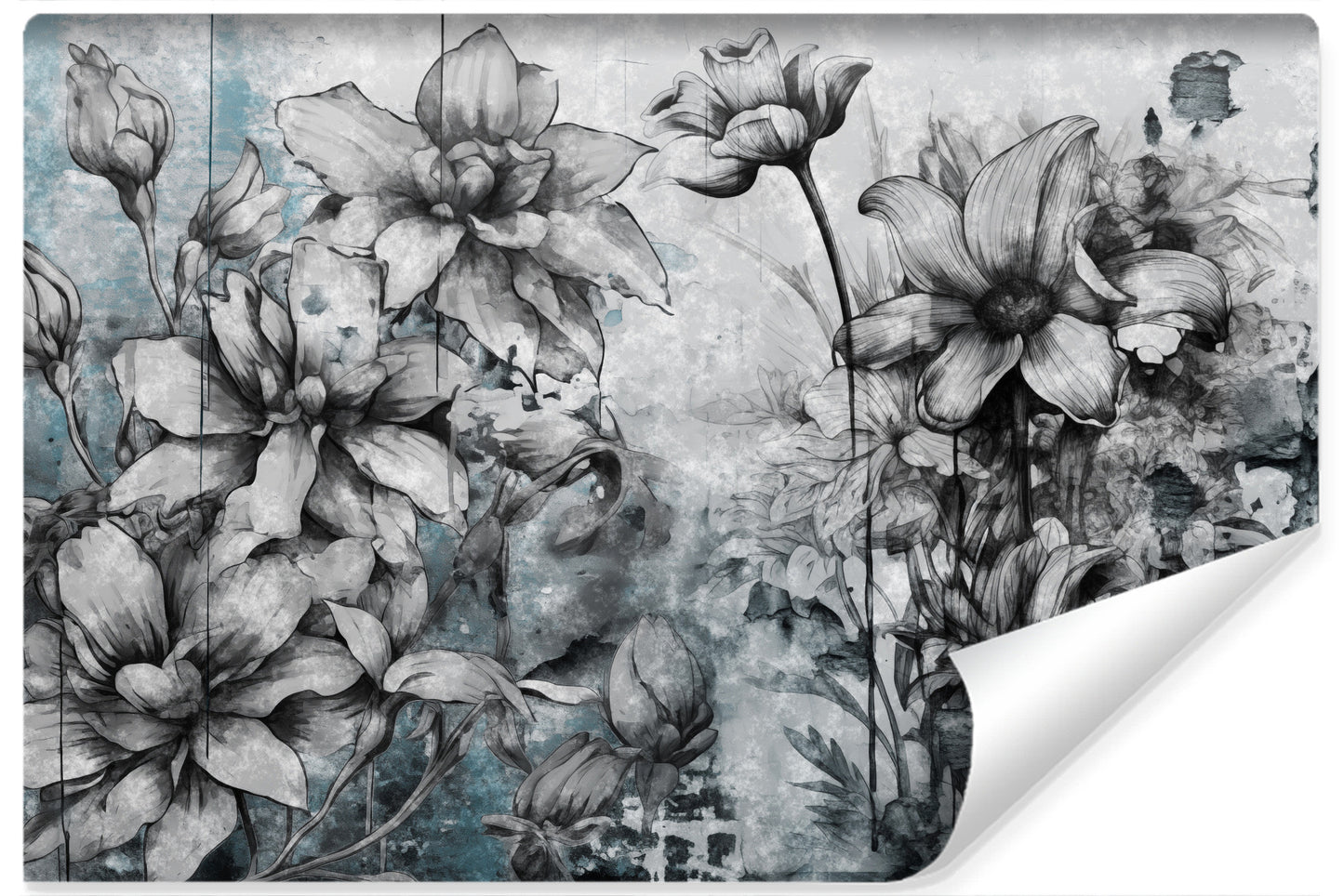 Fototapeta Kwiaty na tle betonu 368x254cm