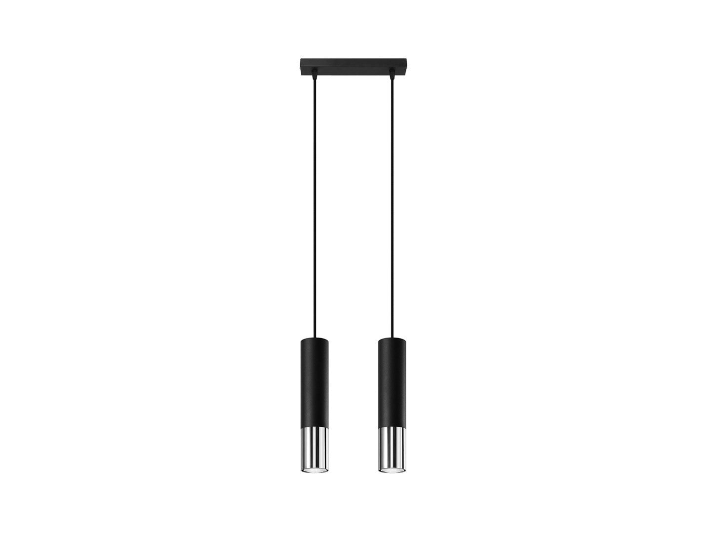Lampa wisząca Loopez 2 30 cm stalowa czarno-srebrna