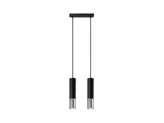Lampa wisząca Loopez 2 30 cm stalowa czarno-srebrna