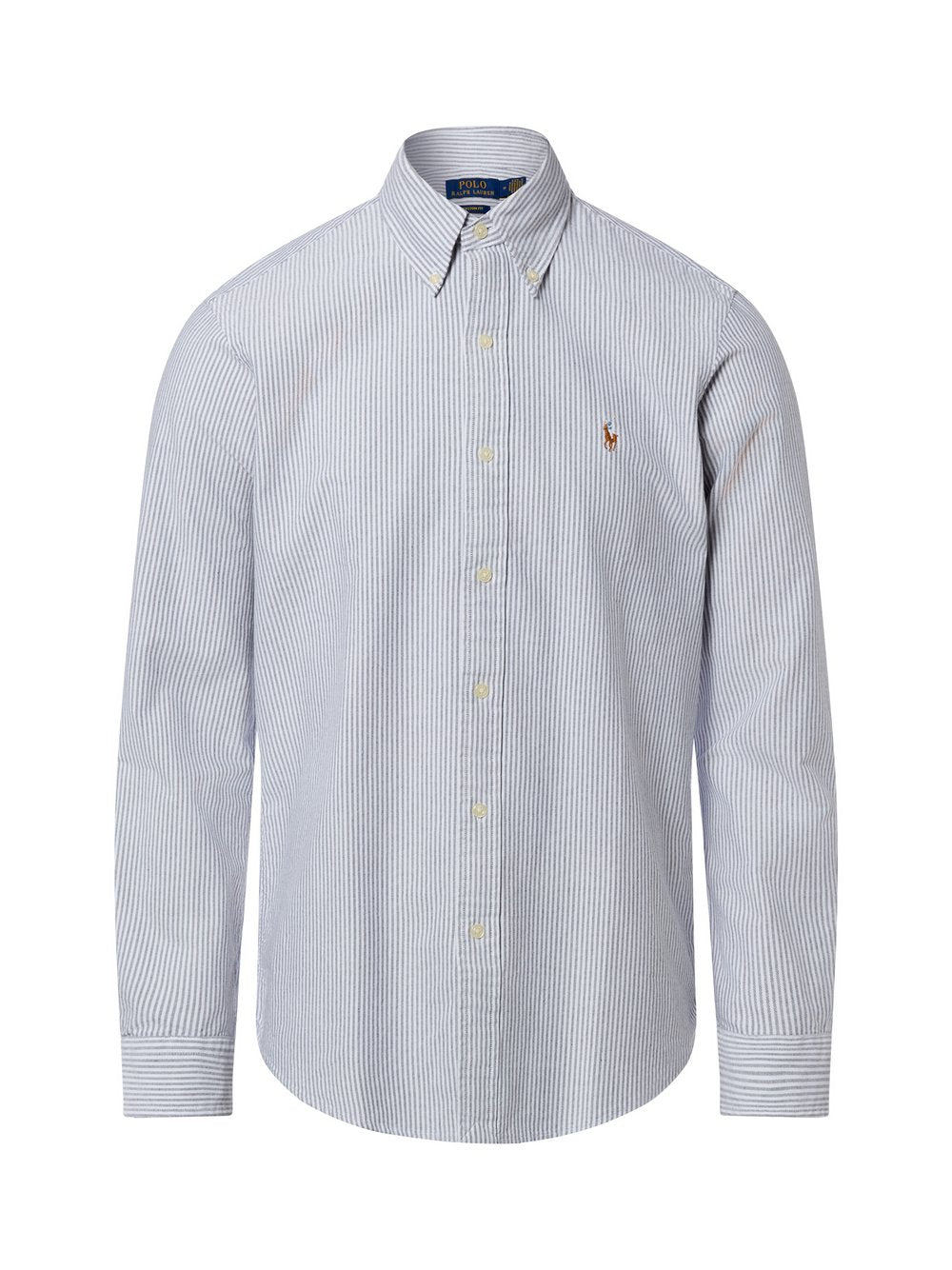 Polo Ralph Lauren Męska koszula bawełniana Mężczyźni Modern Fit Bawełna szary|biały w paski, L
