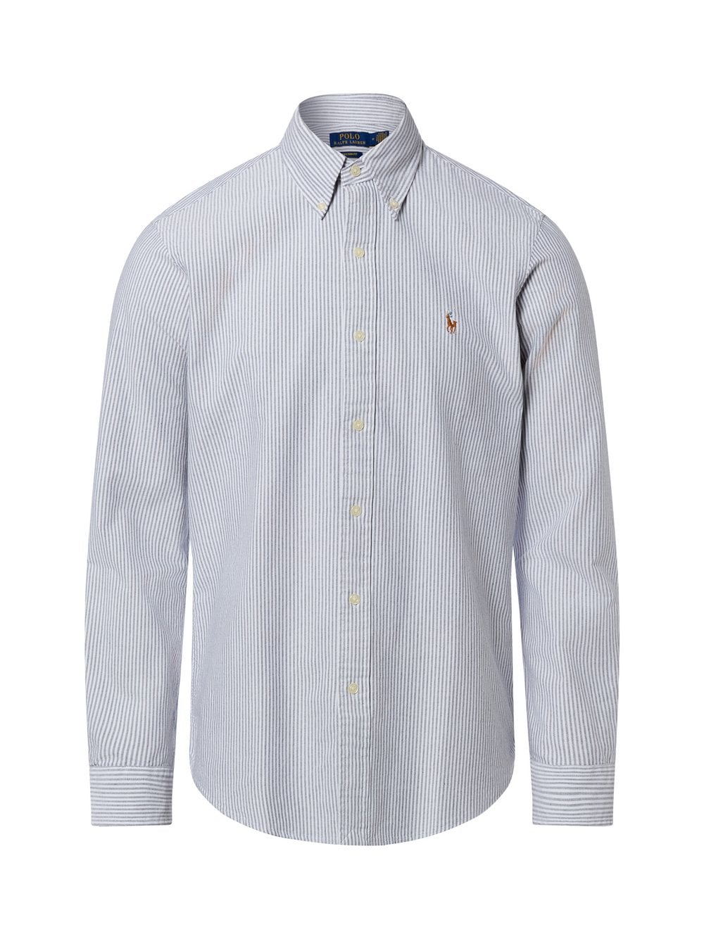 Polo Ralph Lauren Męska koszula bawełniana Mężczyźni Modern Fit Bawełna szary|biały w paski, S