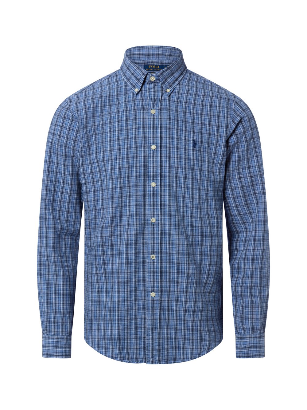 Polo Ralph Lauren Męska koszula casualowa - Custom Fit Mężczyźni Modern Fit Bawełna niebieski w kratkę, M