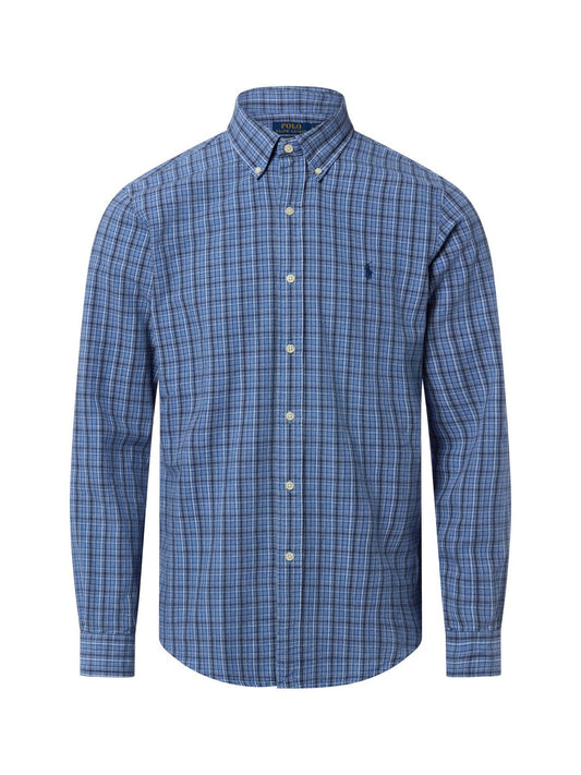 Polo Ralph Lauren Męska koszula casualowa - Custom Fit Mężczyźni Modern Fit Bawełna niebieski w kratkę, M