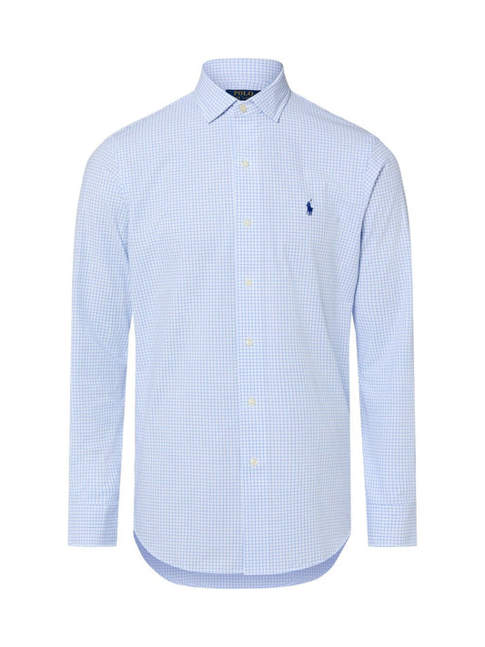 Polo Ralph Lauren Męska koszula biznesowa Mężczyźni Modern Fit Bawełna niebieski w kratkę, L