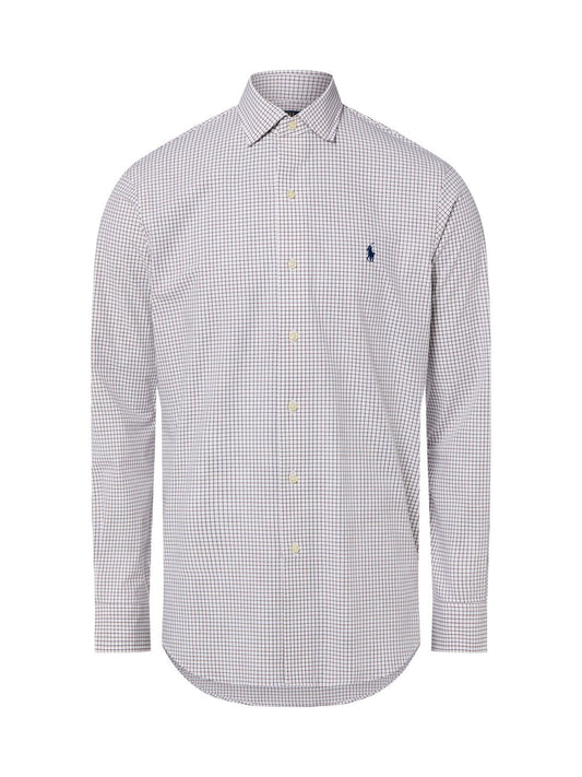 Polo Ralph Lauren Męska koszula biznesowa Mężczyźni Modern Fit Bawełna brązowy w kratkę, L