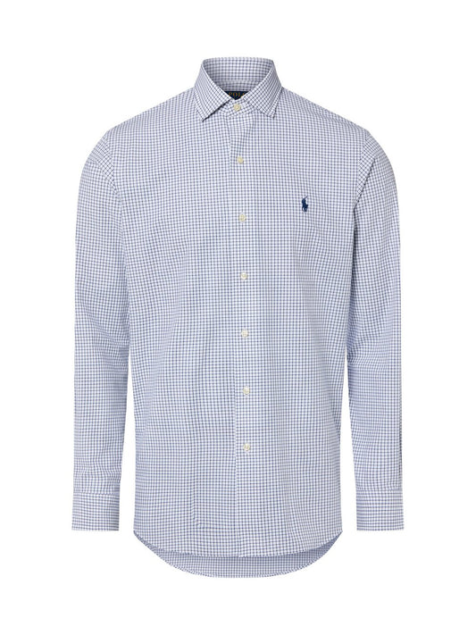 Polo Ralph Lauren Męska koszula biznesowa Mężczyźni Modern Fit Bawełna niebieski|biały w kratkę, L
