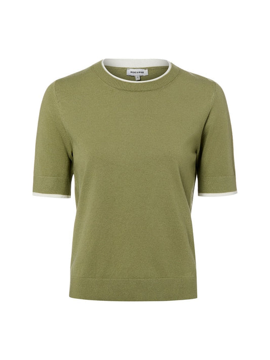 More & More Damska koszulka z dzianiny Kobiety drobna dzianina zielony jednolity, 46