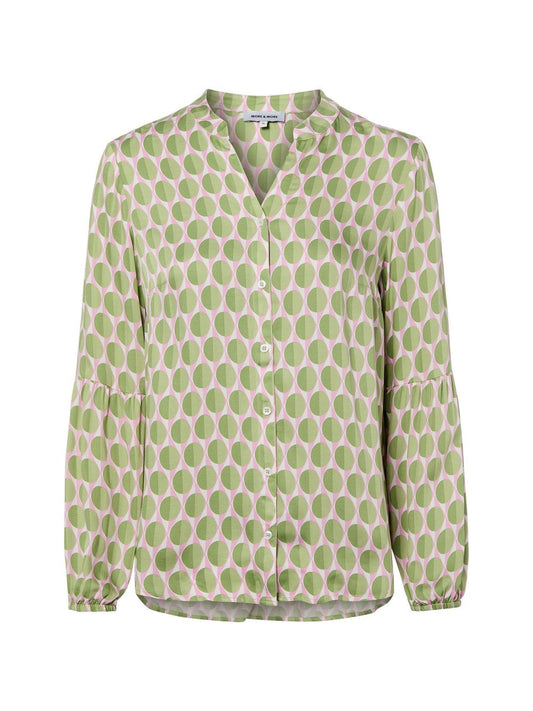 More & More Bluzka damska casual Kobiety wiskoza zielony|różowy|biały wzorzysty, 46