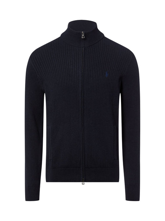 Polo Ralph Lauren Męski kardigan Mężczyźni Bawełna niebieski jednolity, XL