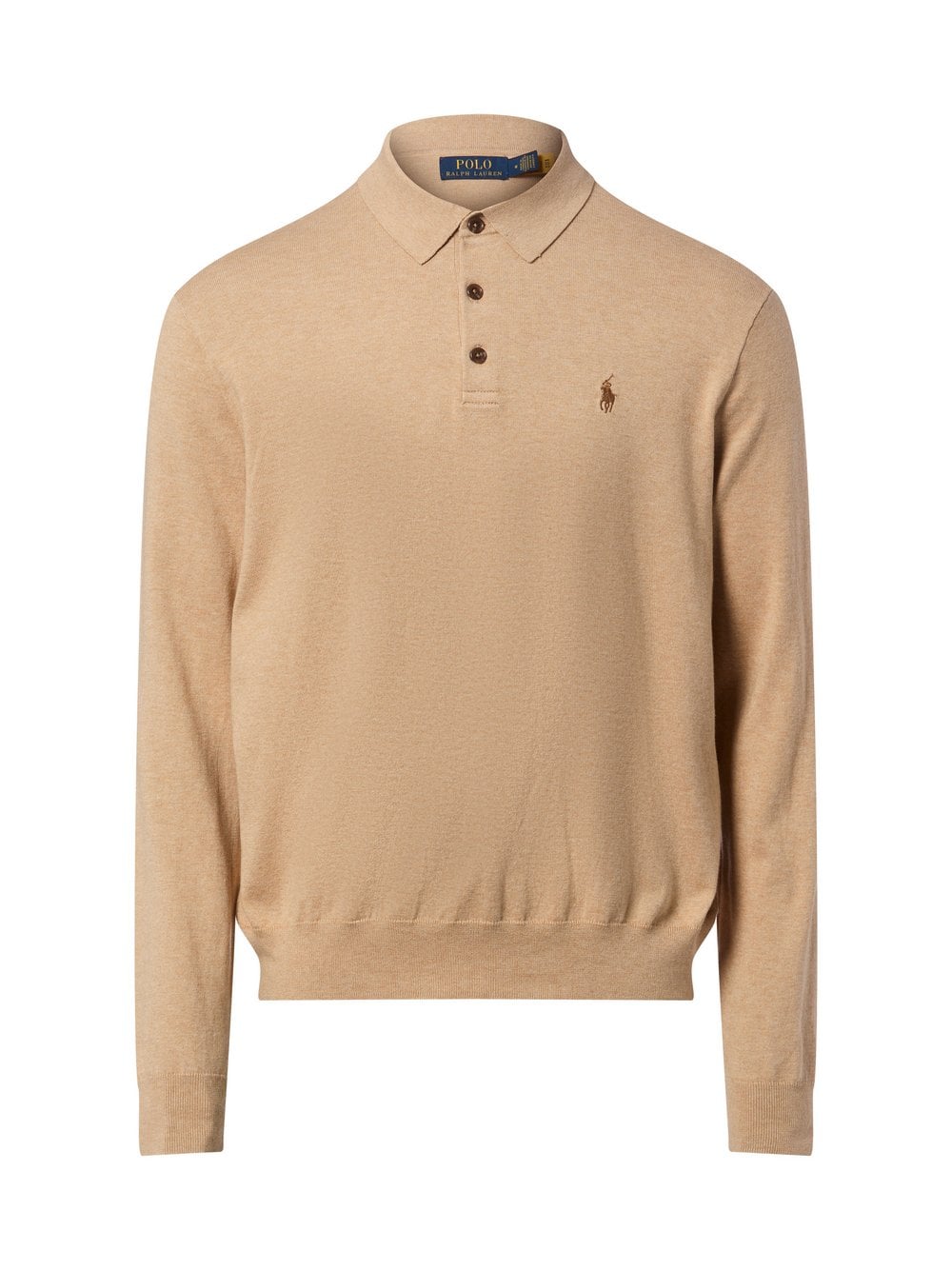 Polo Ralph Lauren Męska koszulka polo Mężczyźni Bawełna brązowy jednolity, S