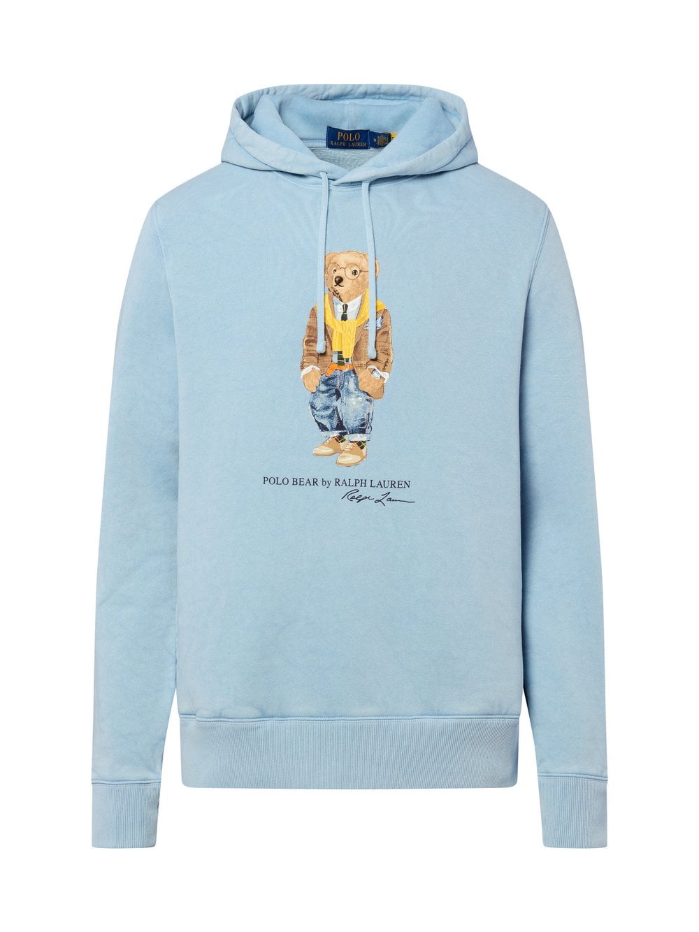 Polo Ralph Lauren Męski sweter z kapturem Mężczyźni Bawełna niebieski nadruk, M