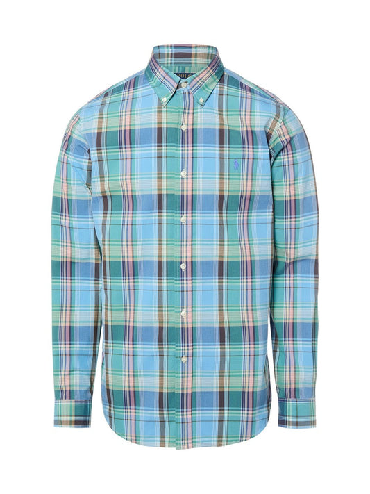 Polo Ralph Lauren Koszula męska - Custom Fit Mężczyźni Regular Fit Bawełna niebieski|zielony|wielokolorowy w kratkę, XL