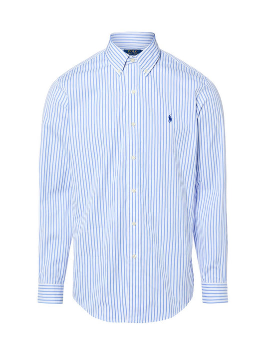 Polo Ralph Lauren Męska koszula casualowa - Custom Fit Mężczyźni Regular Fit Bawełna niebieski|biały w paski, XXL