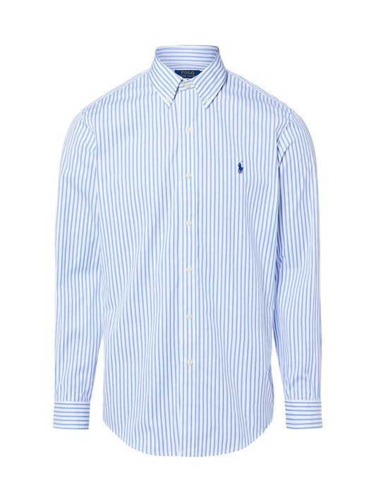 Polo Ralph Lauren Męska koszula casualowa - Custom Fit Mężczyźni Regular Fit Bawełna niebieski|biały w paski, S