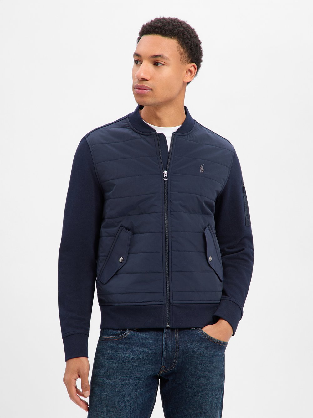 Polo Ralph Lauren Kurtka męska Mężczyźni Sztuczne włókno niebieski jednolity, L